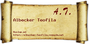 Albecker Teofila névjegykártya